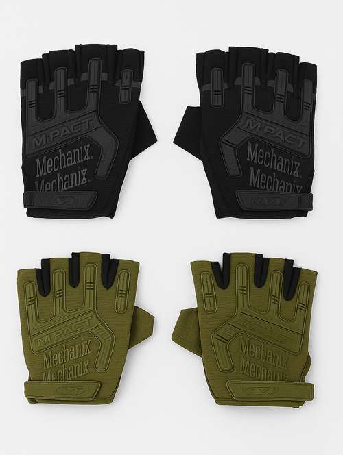 men pack of 2 half finger tactical gloves - 22239111 -  Standard Image - 0