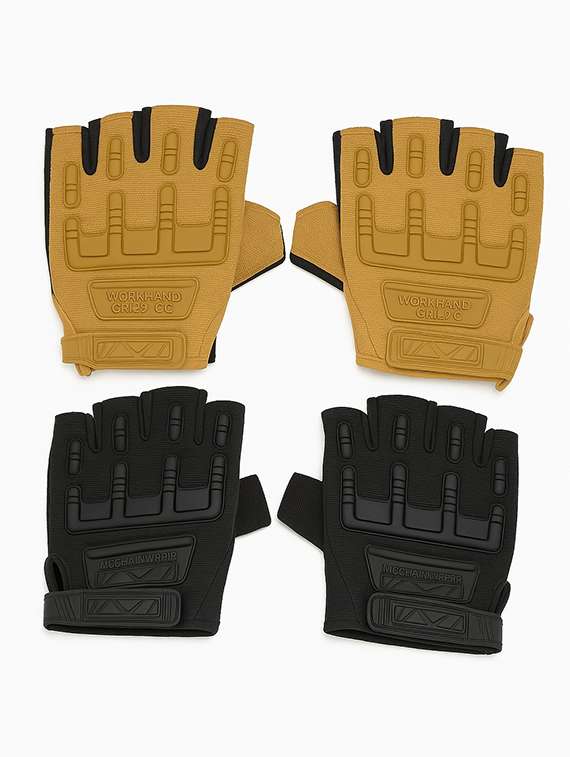 men pack of 2 half finger tactical gloves