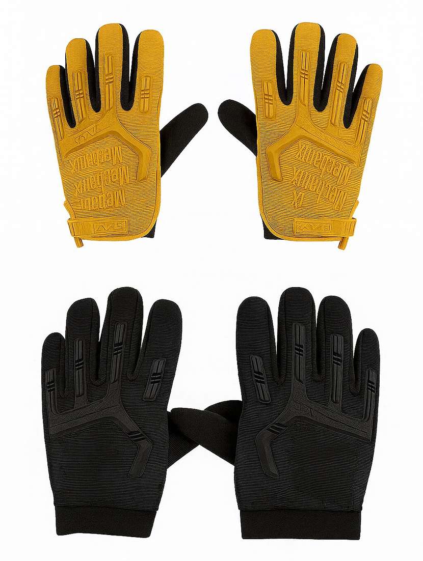 men pack of 2 solid full-finger tactical gloves