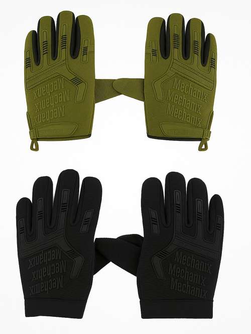 men pack of 2 solid full-finger tactical gloves - 22239115 -  Standard Image - 0