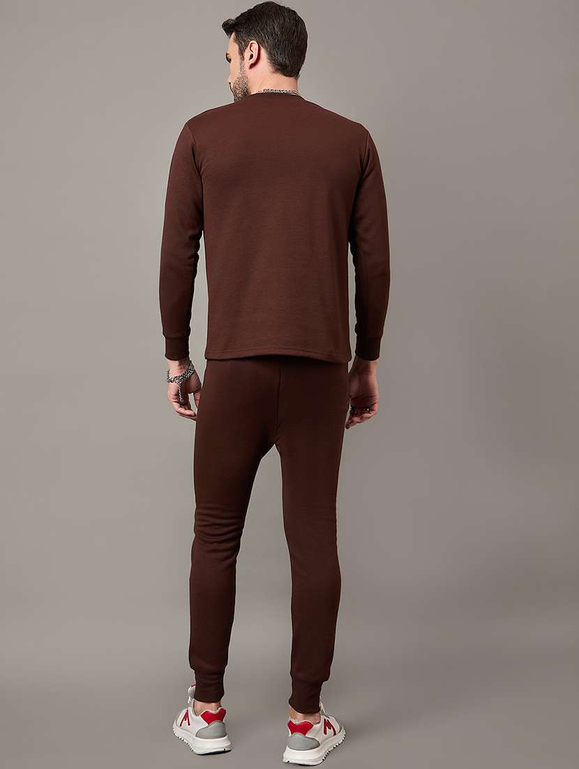 men solid round neck full length thermal set - 22239126 -  Standard Image - 3