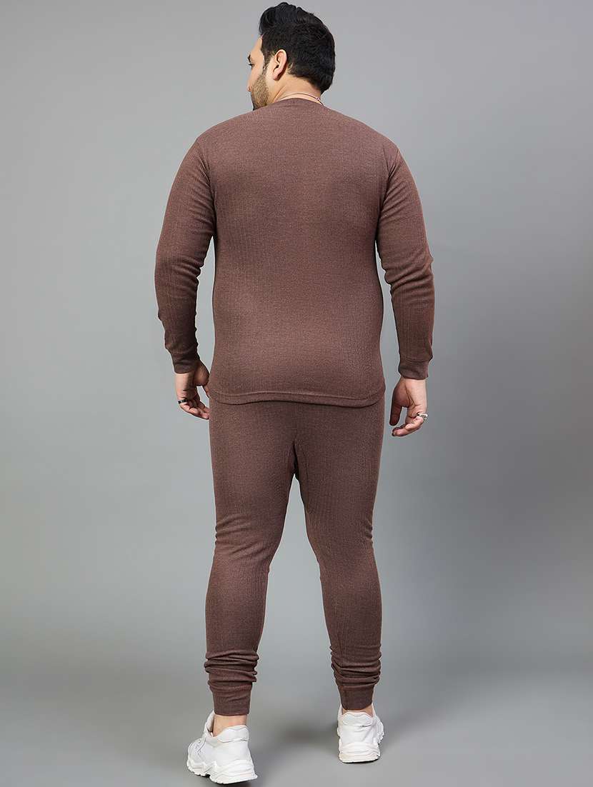 men solid full sleeve full length thermal set - 22239129 -  Standard Image - 3