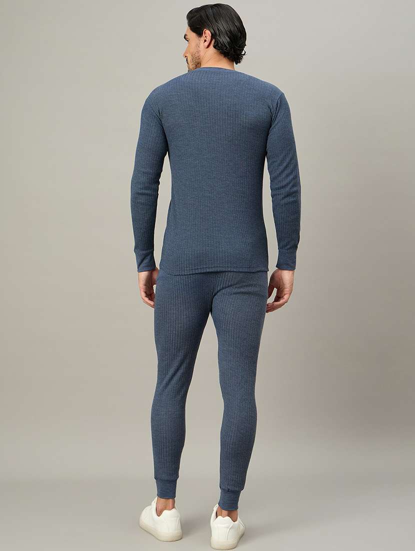 men solid full sleeve full length thermal set - 22239135 -  Standard Image - 3