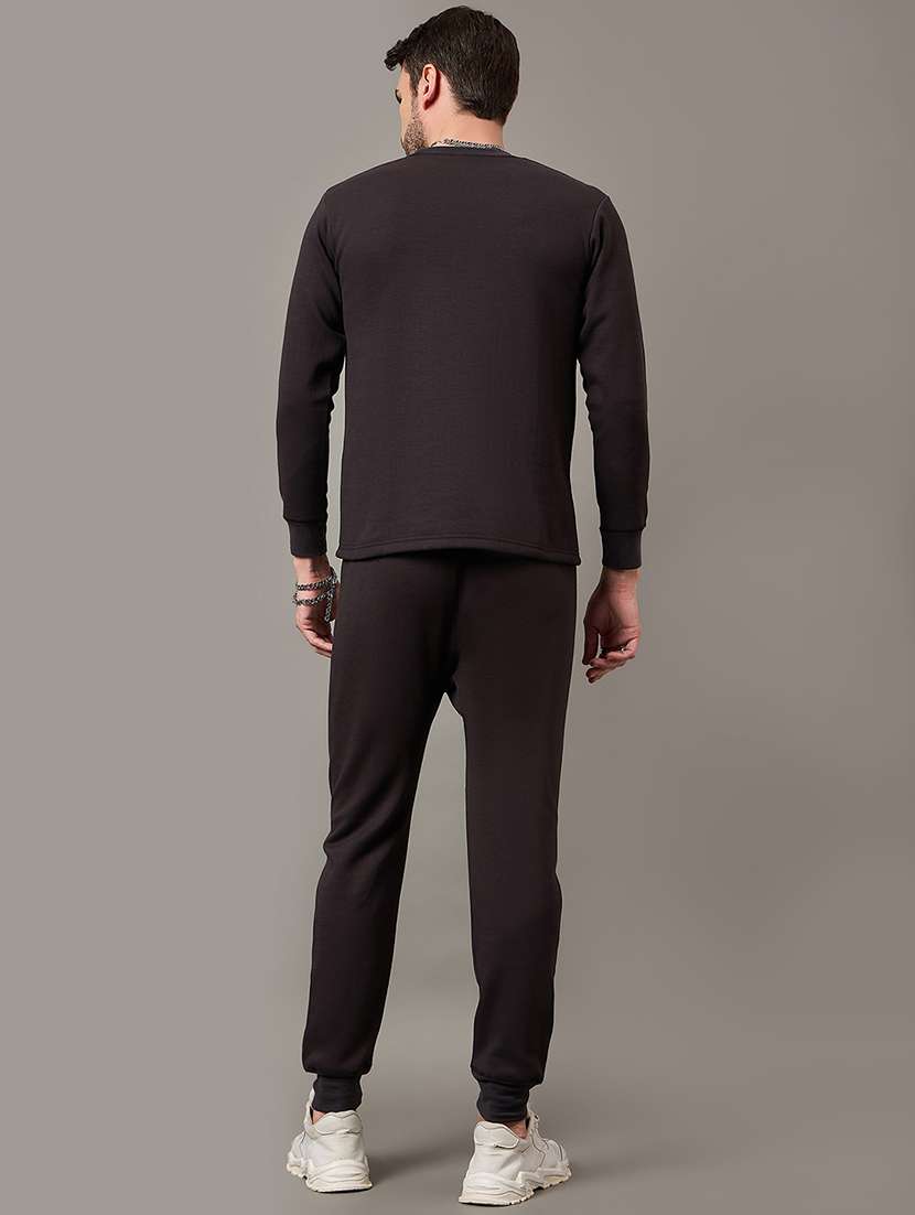 men solid full sleeve full length thermal set - 22239136 -  Standard Image - 3