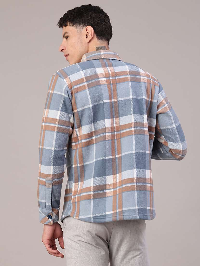 men checkered long sleeve regular fit shacket - 22239144 -  Standard Image - 3