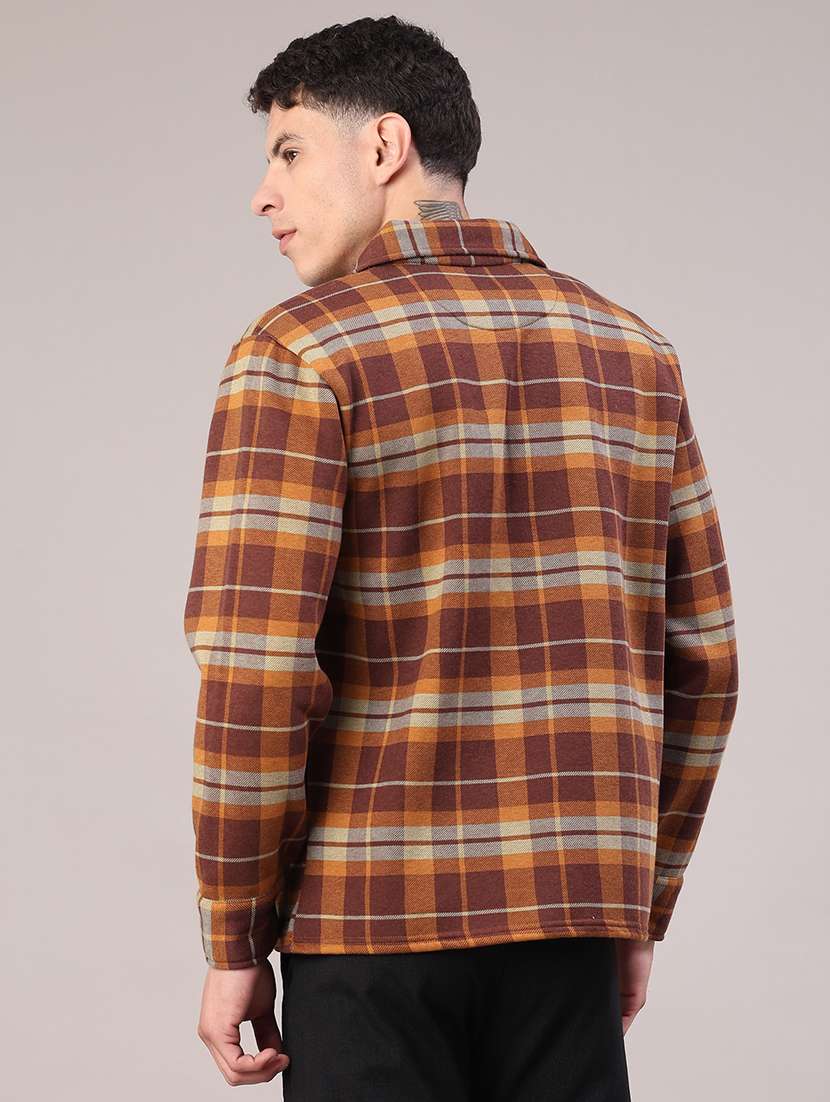 men checkered long sleeve regular fit shacket - 22239145 -  Standard Image - 3