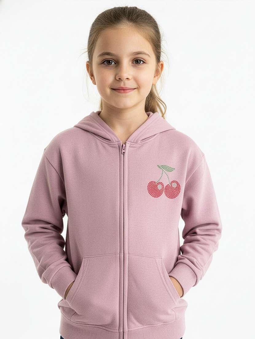 girls long sleeve hooded sweatshirt
