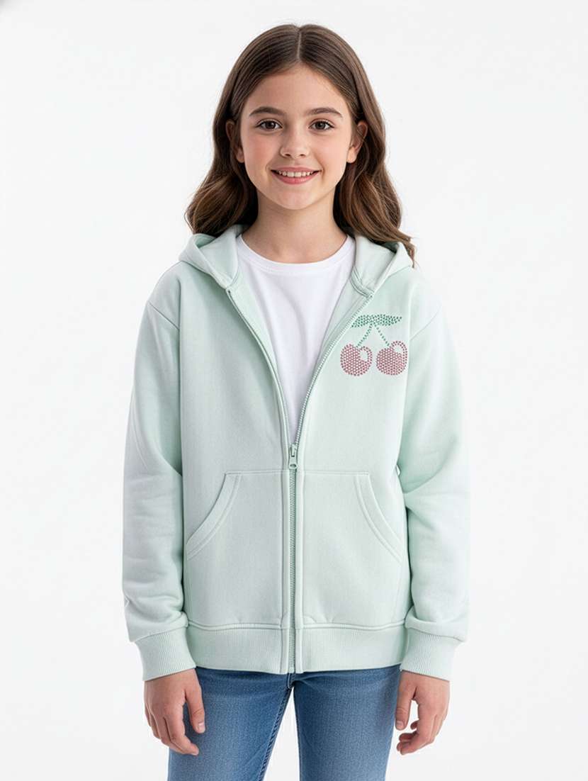 girls long sleeve hooded sweatshirt