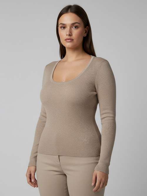 women solid long sleeve pullover - 22239198 -  Standard Image - 0