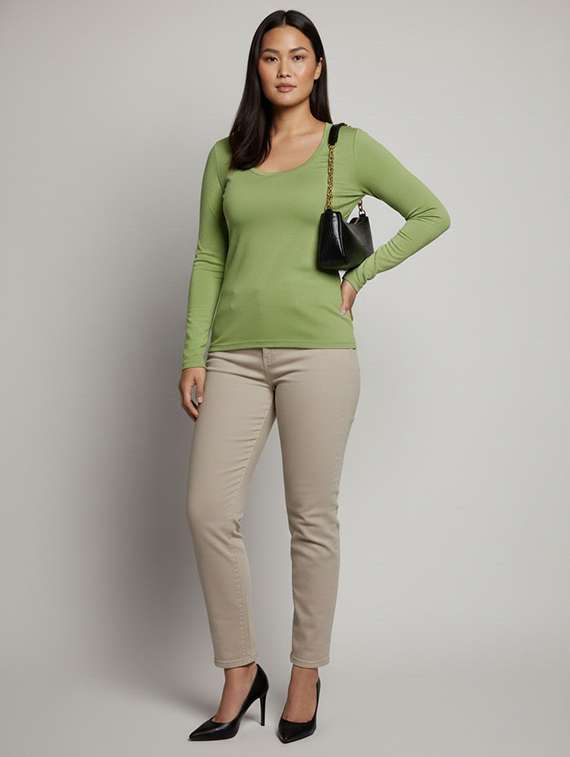 women solid long sleeve pullover - 22239199 -  Standard Image - 3