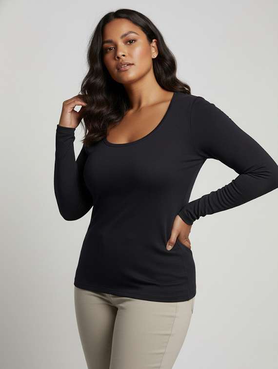 women solid long sleeve pullover - 22239200 -  Zoom Image - 0