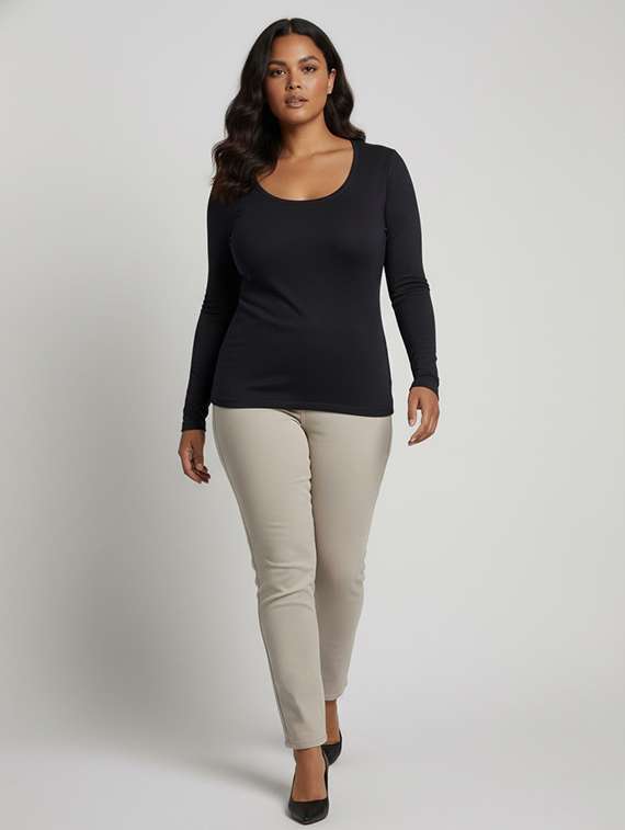 women solid long sleeve pullover - 22239200 -  Standard Image - 3