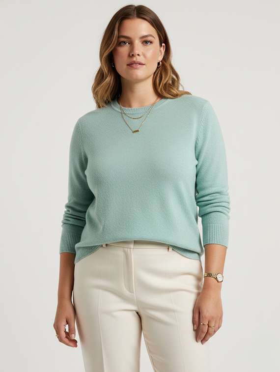 women solid long sleeve pullover