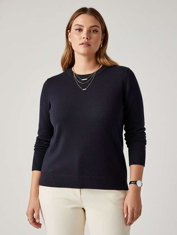 women solid long sleeve pullover - 22239218 -  Zoom Image - 0