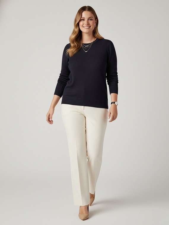 women solid long sleeve pullover - 22239218 -  Standard Image - 3