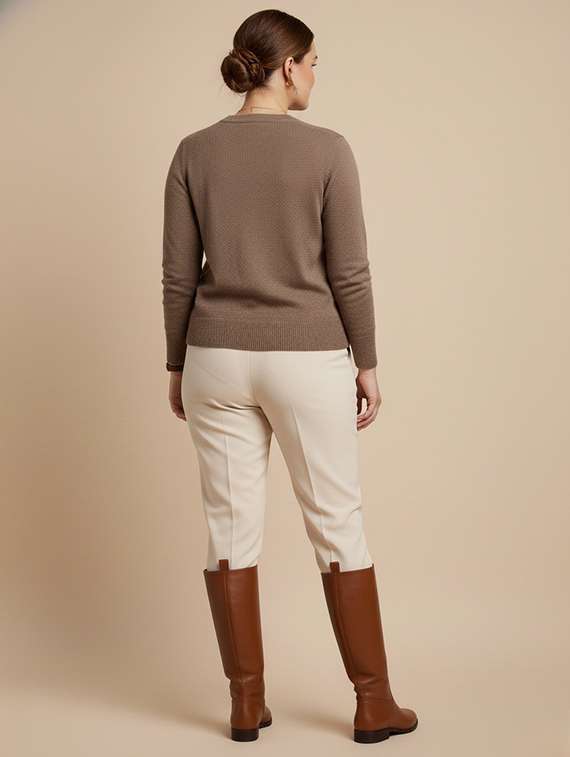 women solid long sleeve pullover - 22239220 -  Standard Image - 3