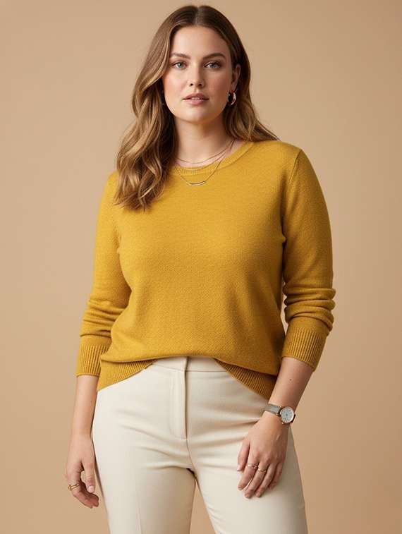 women solid long sleeve pullover