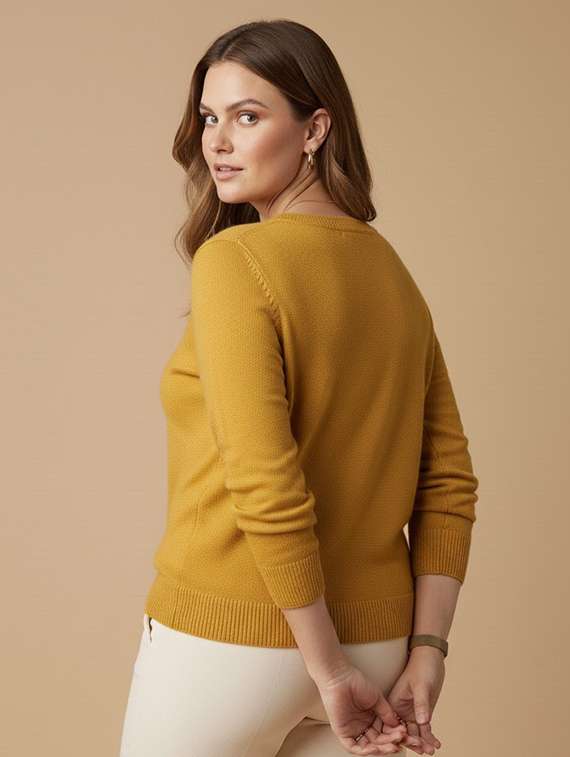 women solid long sleeve pullover - 22239221 -  Standard Image - 3