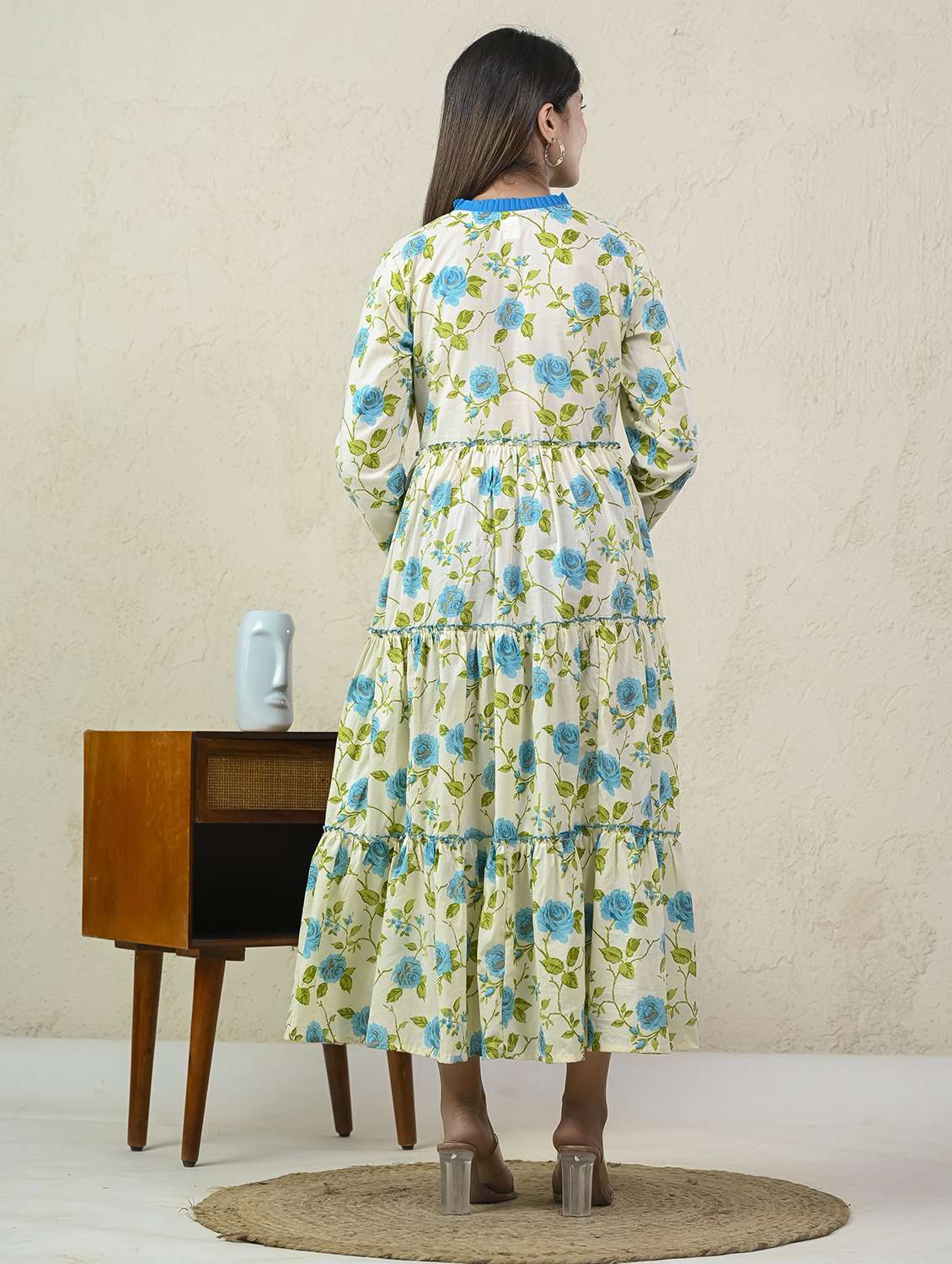 women floral print long sleeve tiered dress - 22239270 -  Standard Image - 3