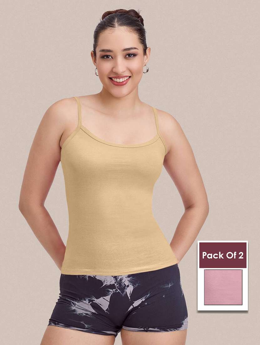 women pack of 2 solid sleeveless camisole