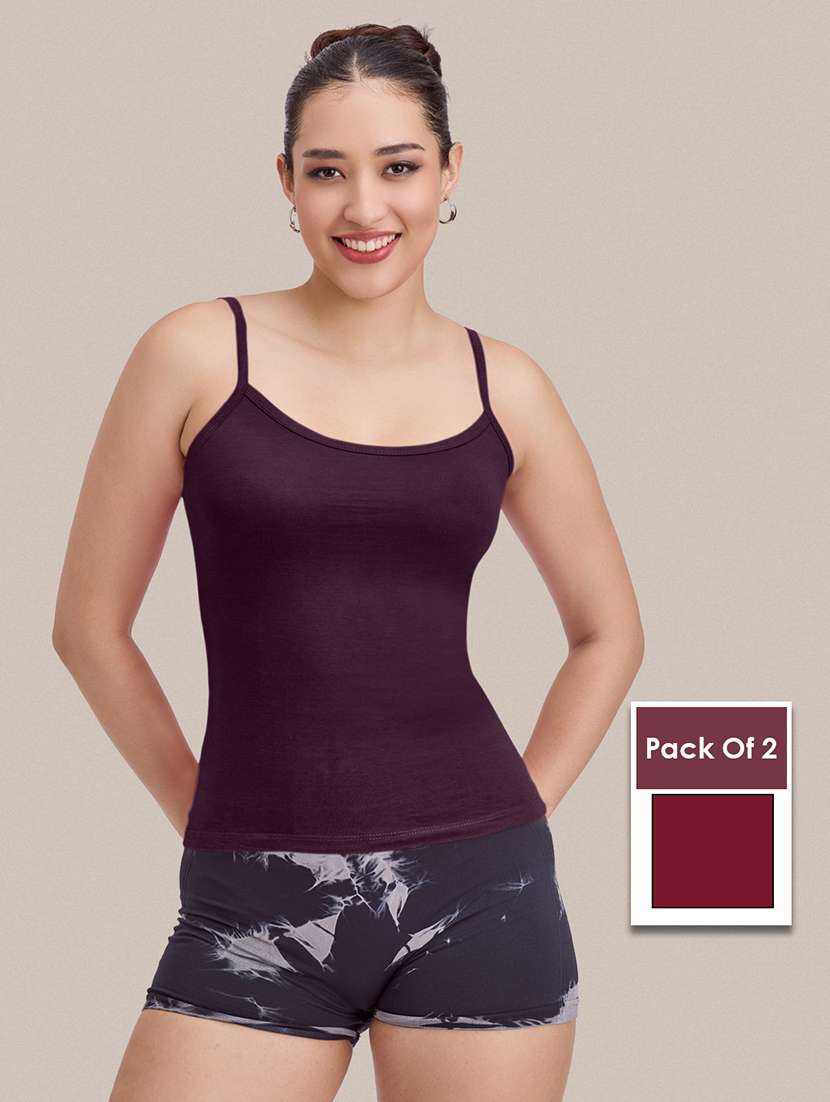women pack of 2 solid sleeveless camisole