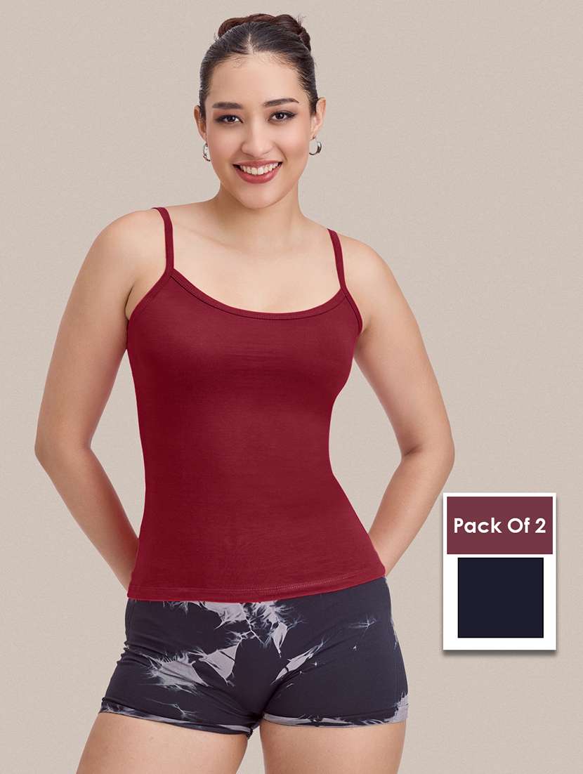 women pack of 2 solid sleeveless camisole