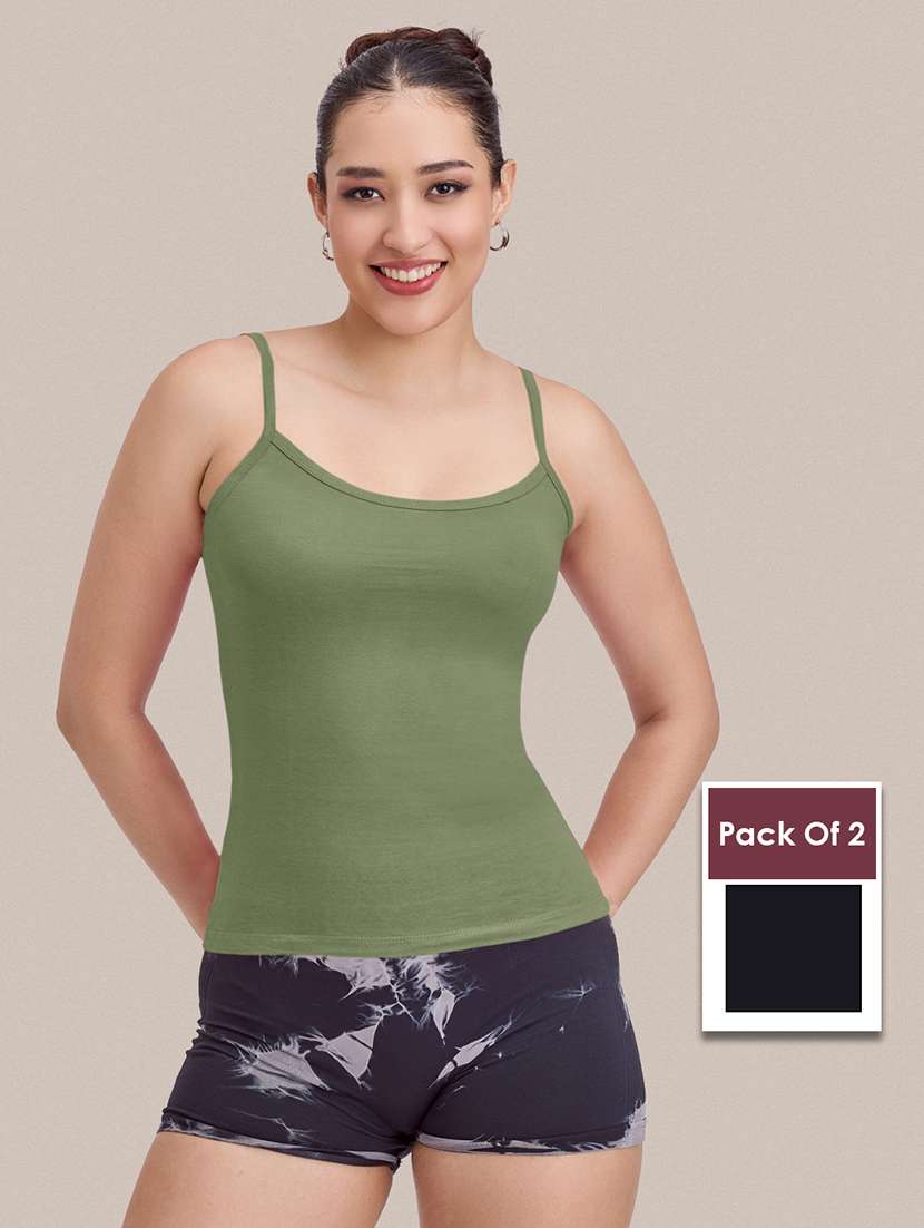 women pack of 2 solid sleeveless camisole