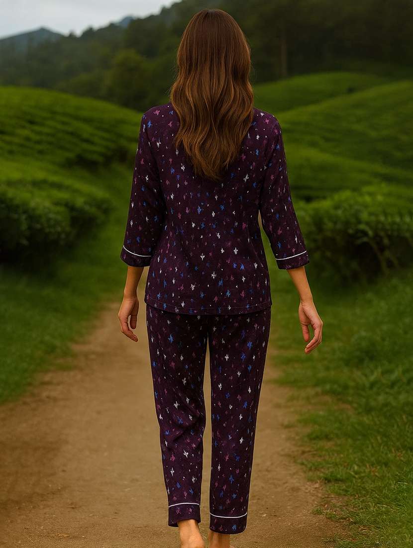 women printed nightwear pyjama set - 22239343 -  Standard Image - 5