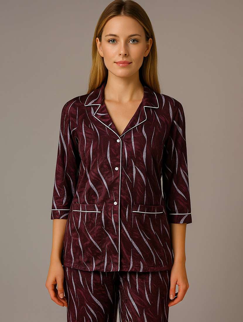 women printed nightwear pyjama set - 22239345 -  Standard Image - 5