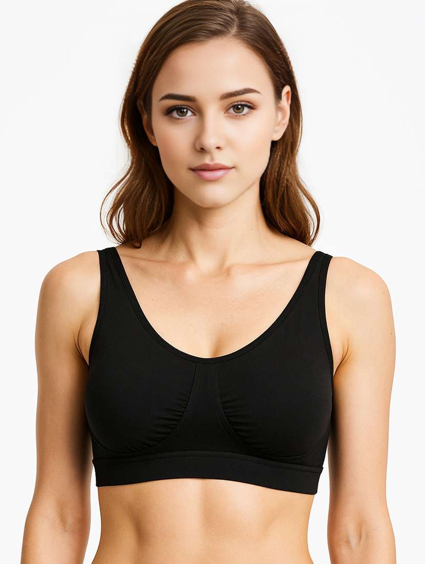 women solid full coverage sports bra
