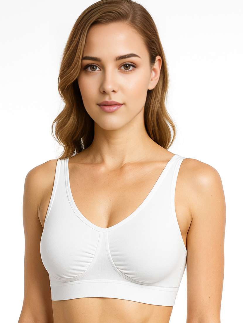 women solid full coverage sports bra