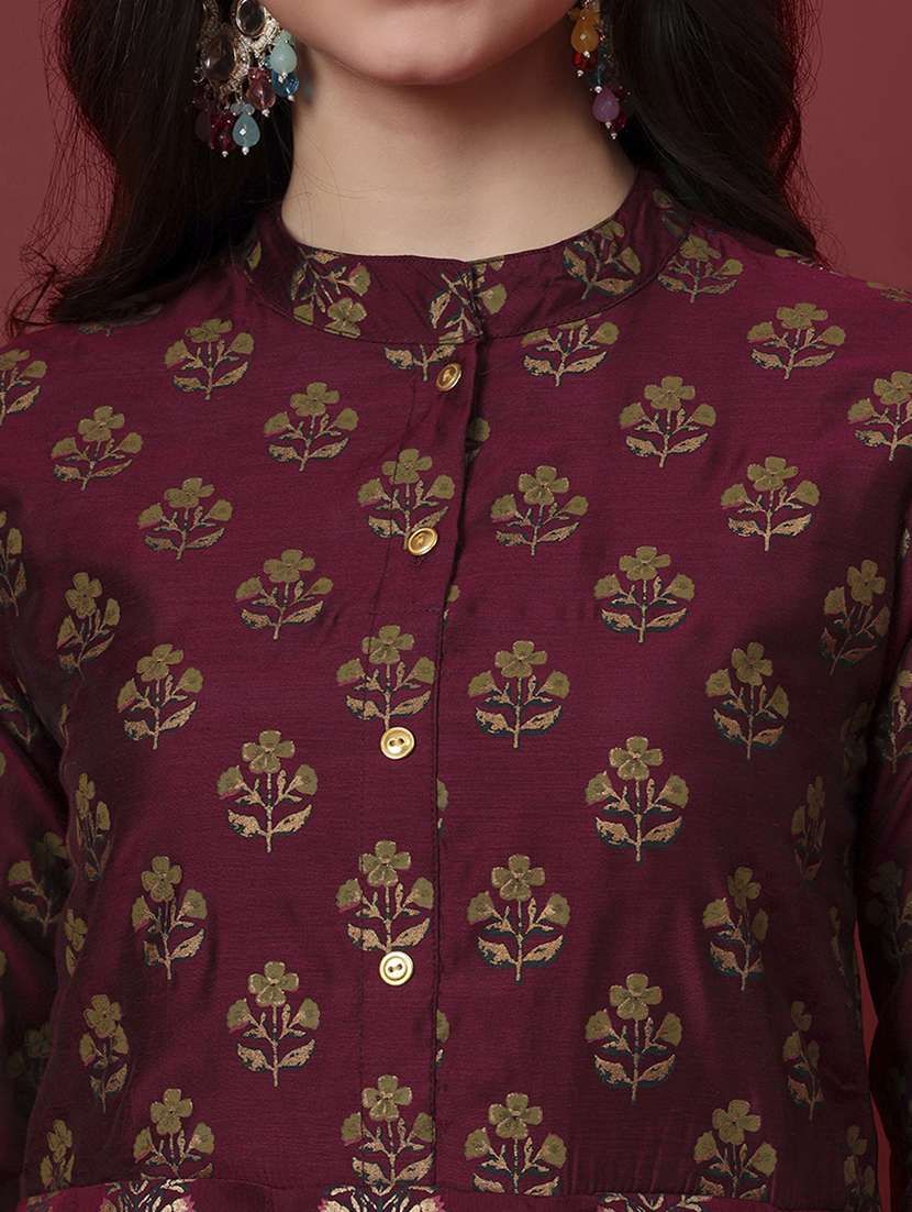 women printed three quarter sleeve flared kurta - 22239708 -  Standard Image - 5