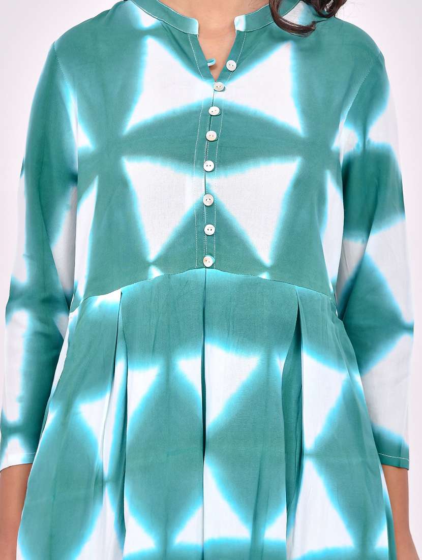 women printed three quarter sleeve a-line kurta - 22239823 -  Standard Image - 3