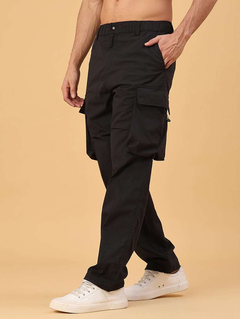 men solid mid rise regular fit cargo - 22239918 -  Standard Image - 3