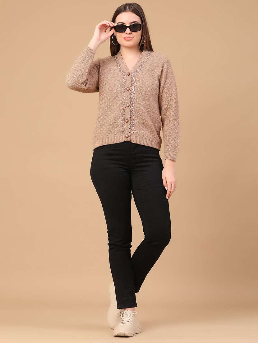 women self design long sleeve cardigan - 22240103 -  Standard Image - 5