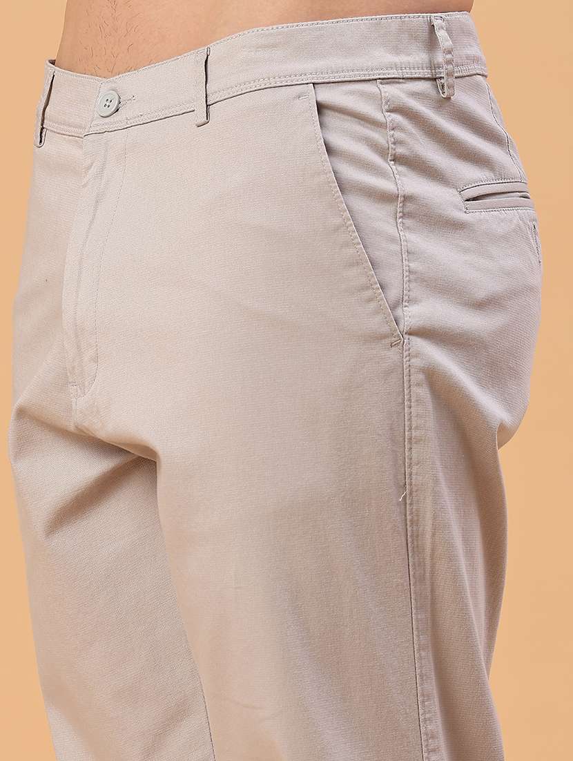 men solid mid rise chinos casual trouser - 22240154 -  Standard Image - 5