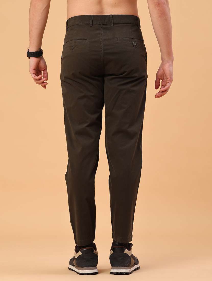 men solid mid rise chinos casual trouser - 22240155 -  Standard Image - 3