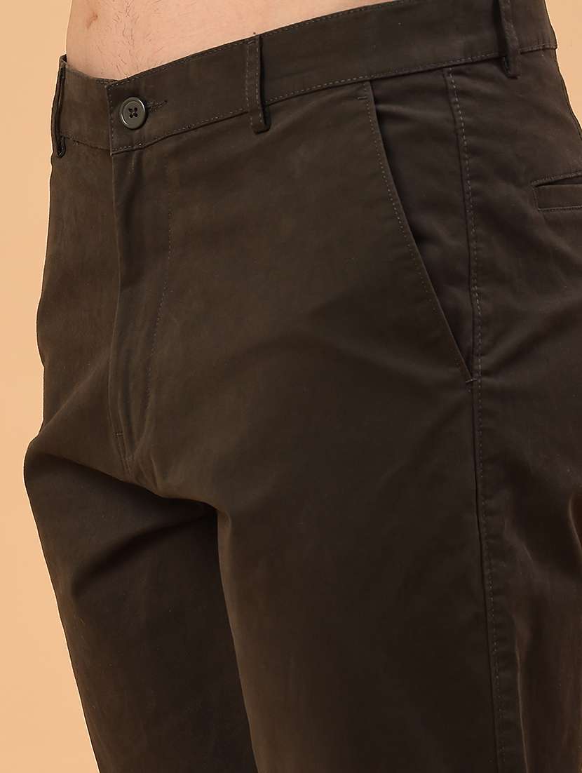 men solid mid rise chinos casual trouser - 22240155 -  Standard Image - 5