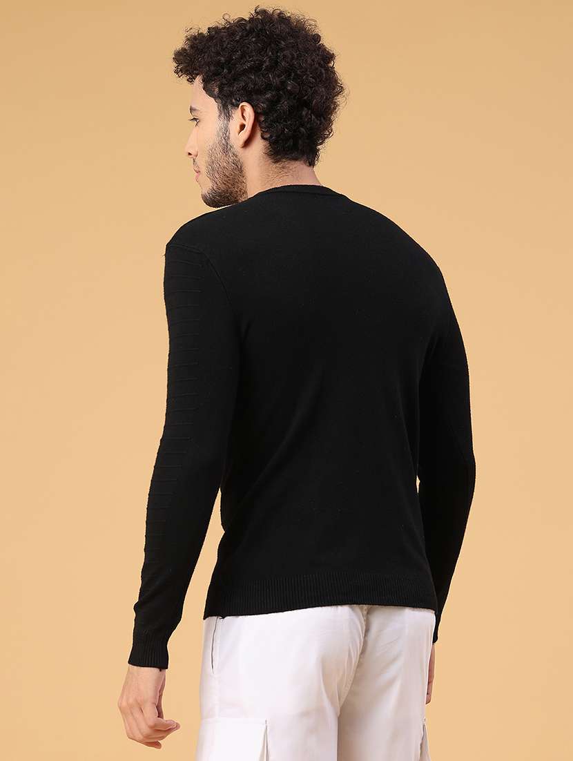 men self design long sleeve regular fit pullover  - 22240218 -  Standard Image - 3