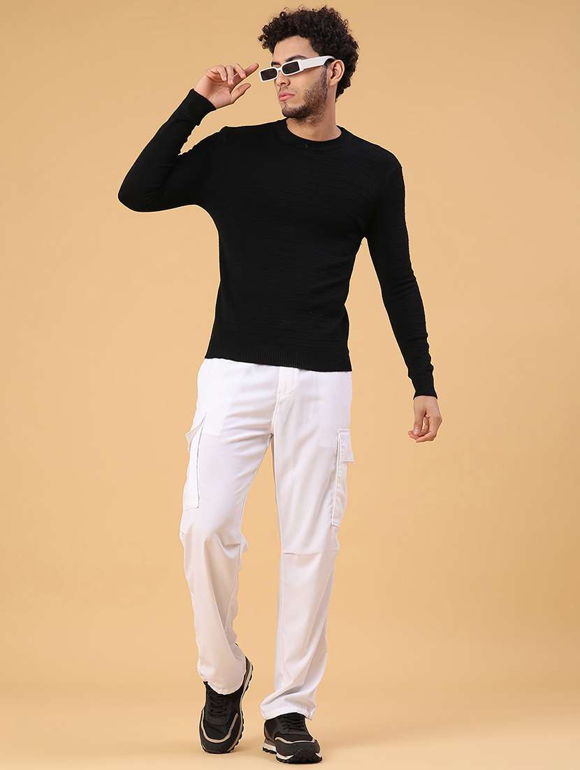 men self design long sleeve regular fit pullover  - 22240218 -  Standard Image - 5