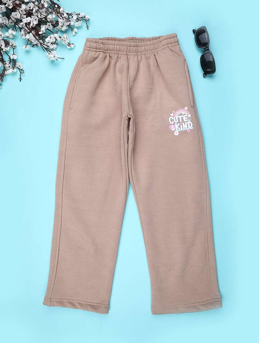 girls solid mid rise nightwear pyjama