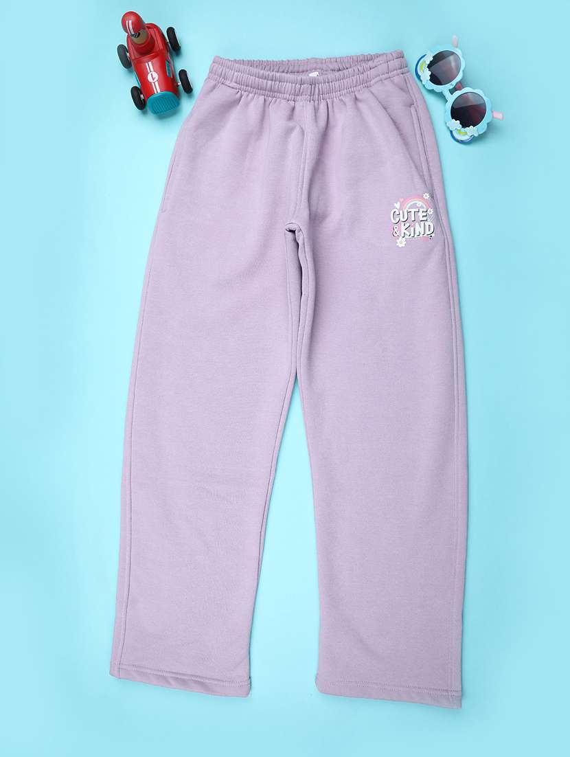 girls solid mid rise nightwear pyjama