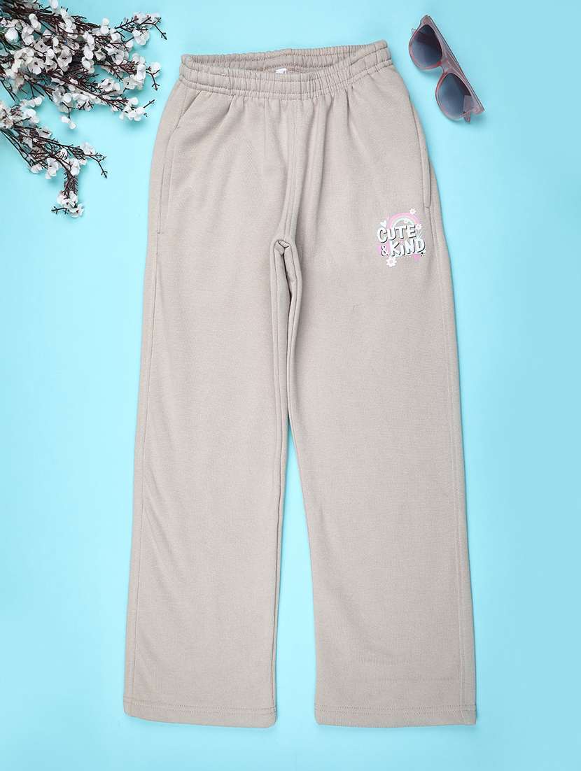 girls solid mid rise nightwear pyjama