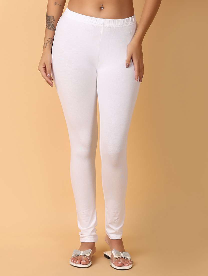 women solid mid rise legging