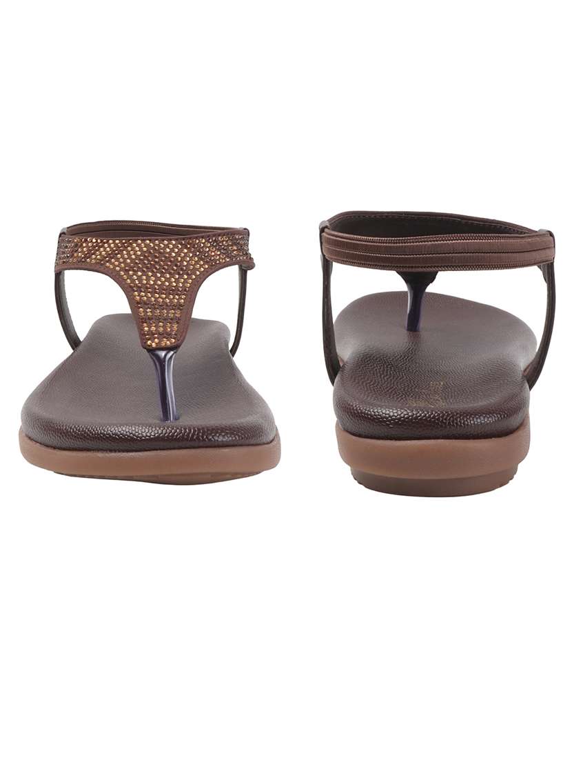 women t-strap embellished flat sandal - 22240499 -  Standard Image - 3