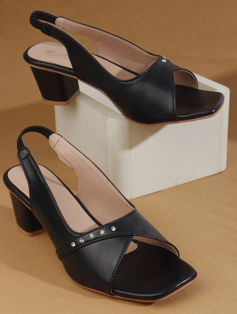 women solid back strap block heel sandal - 22240505 -  Zoom Image - 0