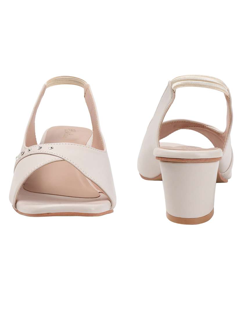 women solid back strap block heel sandal - 22240506 -  Standard Image - 3