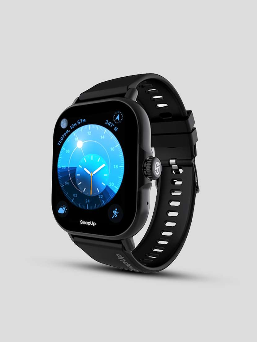 snapup turbo plus bluetooth calling smartwatch (black)