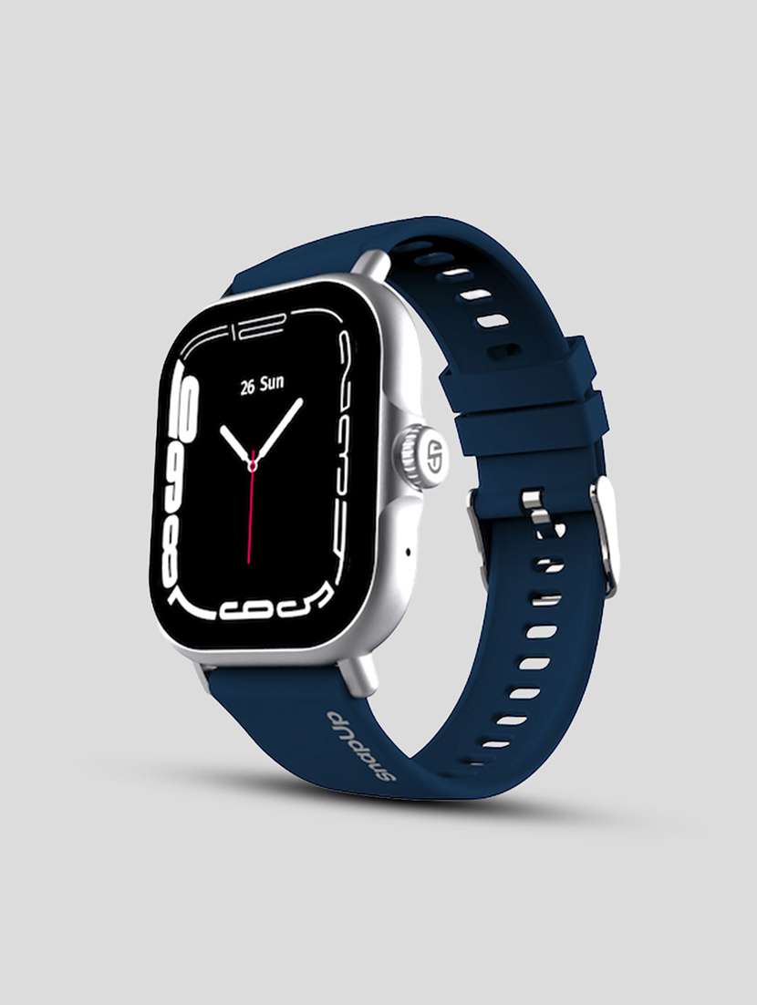 snapup turbo plus bluetooth calling smartwatch (silver blue)