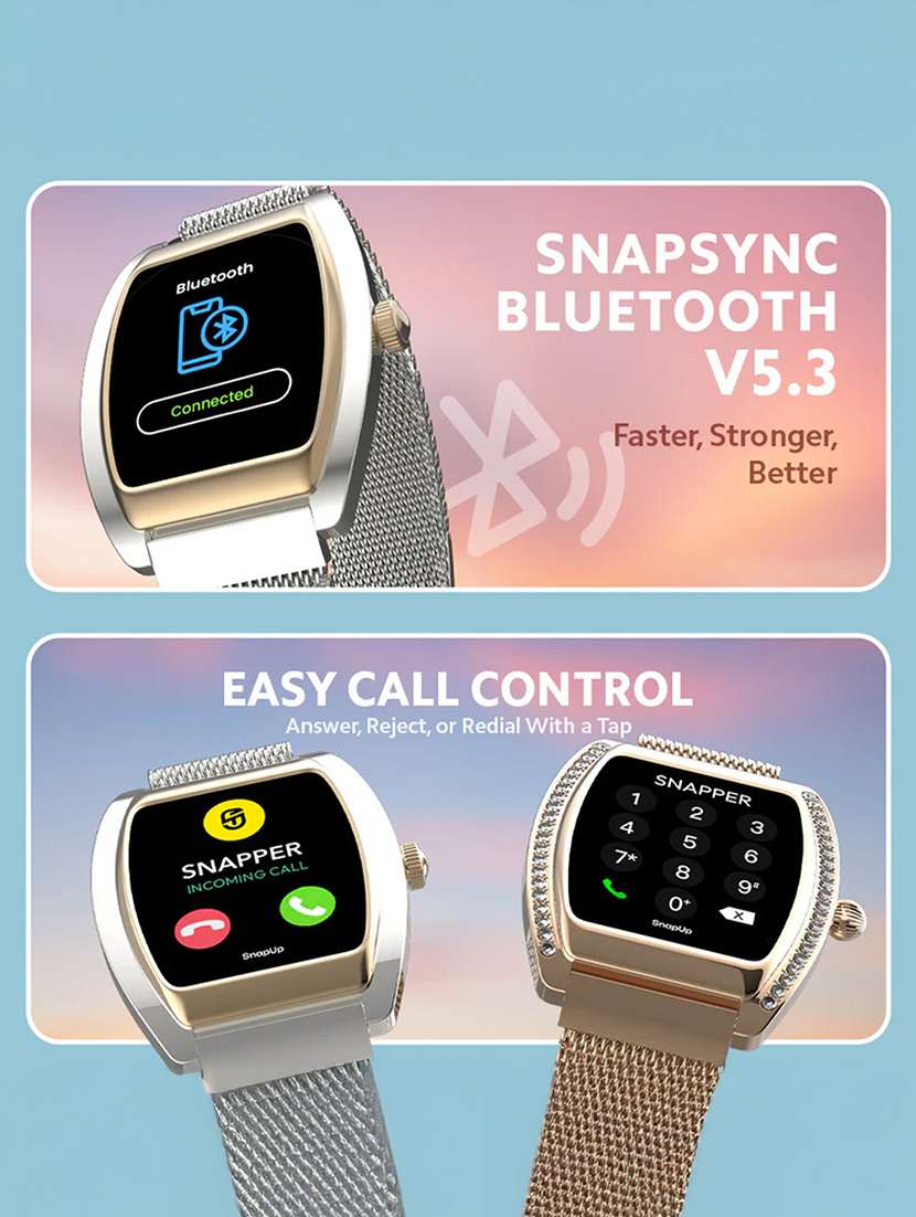 snapup regalia zenith bluetooth calling party wear smartwatch (gold blend) - 22240509 -  Standard Image - 3